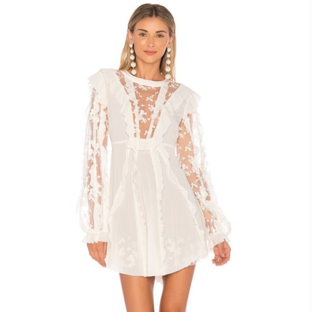 For Love & Lemons Rosebud Ruffle Mini Dress